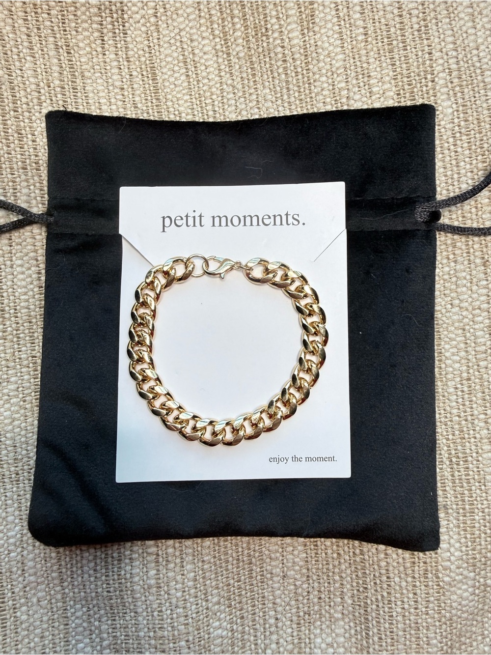 Petit Moments Chunky Thick Gold Curb Chain Bracelet